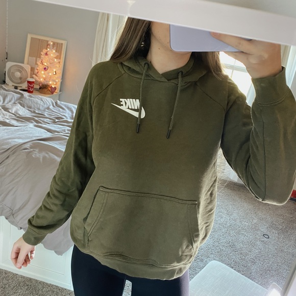Nike Tops - NIKE women’s olive green hoodie / sweatshirt size small